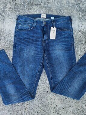 Mustang True Denim Men Jeans Blue Oregon Tapered Slim Fit Jean Size 34 X 35 NWT